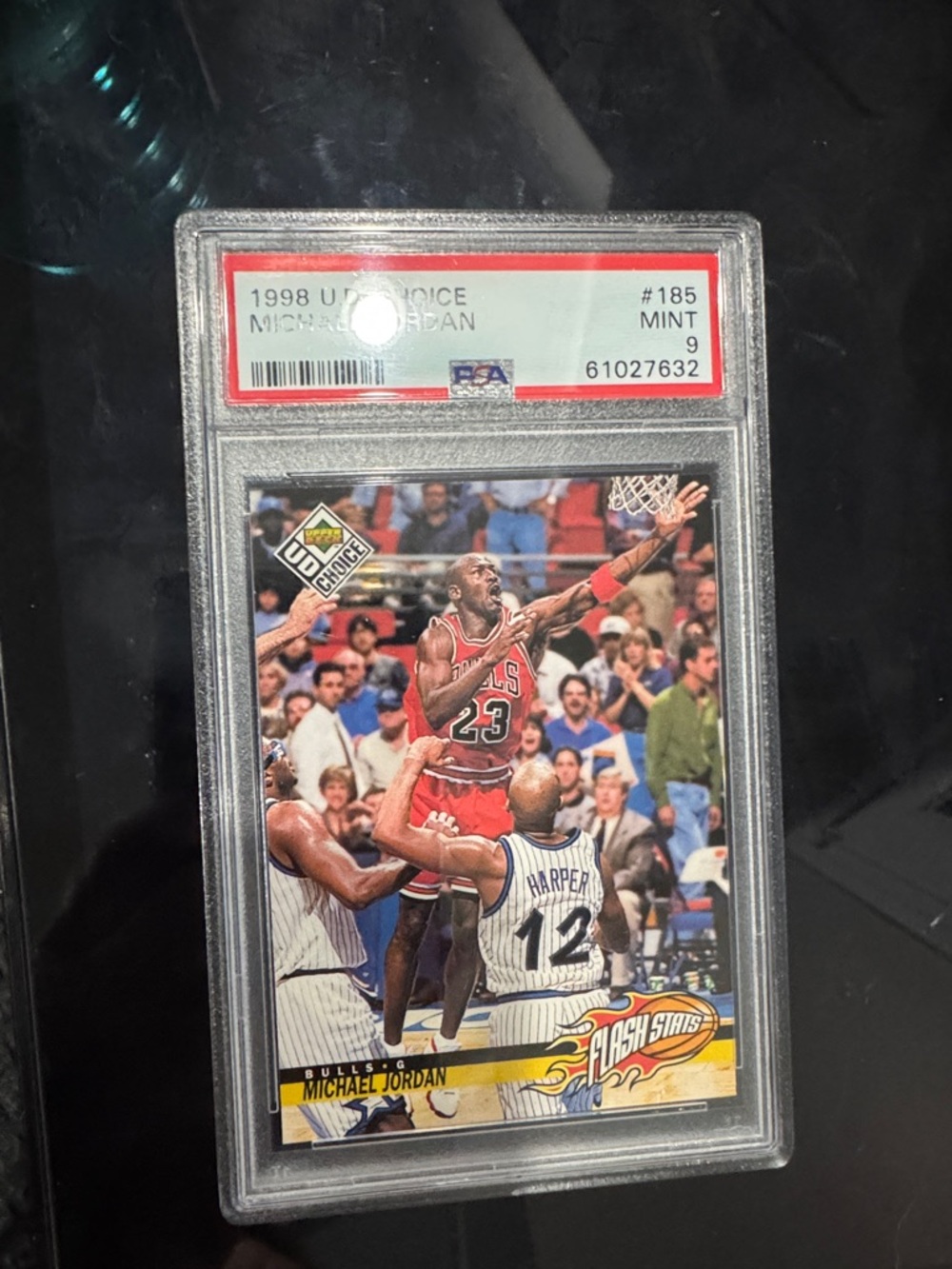 Michael Jordan 1998 Upper Deck Choice Flash Stars Trading Card - Red